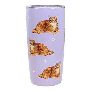 E & S Imports 7.0 Inch Tabby Orange Serengeti Tumbler Hot Or Cold Beverages Tumblers - 1 of 3