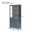 VYNXARIA 76.75"Tall Display Cabinet with Double Glass Doors&LED Lights,3-Sided Steel Curio for Collectibles, Trophies,Home Office,Playroom,Dark Blue - 3 of 4