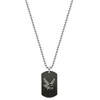 Black Bow Jewelry Mens Stainless Steel Black Plated & CZ Eagle Dog Tag Necklace, 22 Inch - 3 of 4