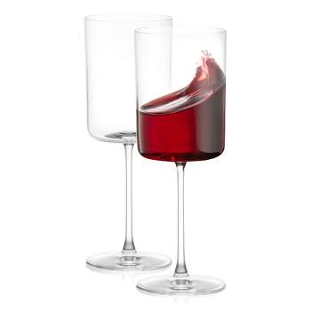 JoyJolt Claire Crystal Red Wine Glasses –  Set of 2 - 14-Ounce Wine Glass Set – Made in Europe