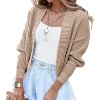 Women's Long Sleeve Open Front Knit Cropped Cardigan Sweaters Casual Drop Shoulder Short Shrugs Sweater Coats - 4 of 4