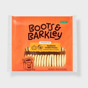 Halloween Pumpkin Flavor Biscuit Sandwich Crunchy Dog Treat - Boots & Barkley™ 11.8oz - 1 of 3