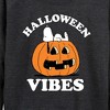 Women's - Peanuts - Halloween Vibes Lightweight French Terry Wide Neck Long Sleeve Shirt - 2 of 4