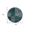 Teal Blue Aqua And Charcoal Patchwork Washable Indoor Outdoor Area Rug - 3 of 4