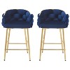 36''H Counter Stools Set of 2, Upholstered Accent Counter Chairs with iron Frame, Softback and Footrest-ModernLuxe - 4 of 4