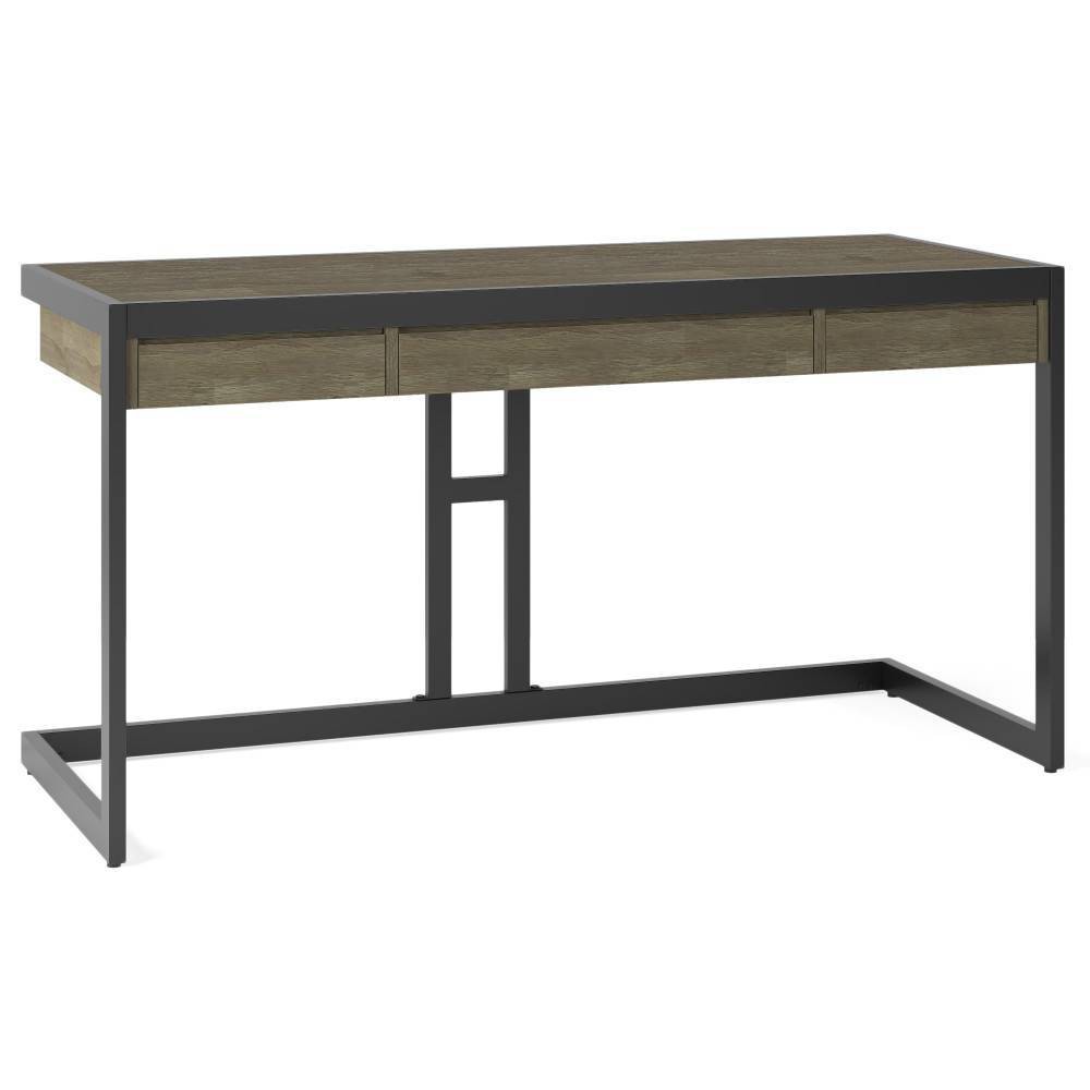 Photos - Office Desk Cecilia Desk Distressed Gray - WyndenHall: Spacious Office Workstation with Keyboard Tray & Metal Legs