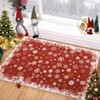 Machine Washable Christmas Area Rugs for Living Room Bedroom, Xmas Snowflake Print Floor Carpet for Dining Room Kitchen - 2 of 4