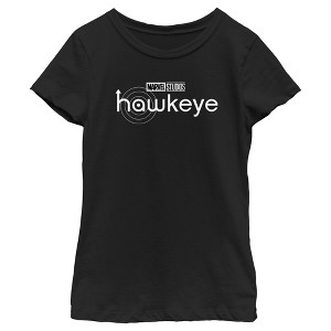 Girl's Marvel Hawkeye Black Logo T-Shirt - 1 of 4