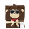Hudson Baby Infant Boy Cotton Animal Face Hooded Towel, Dapper Monkey, One Size - 2 of 2