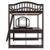 NicBex Full Loft Bed with Desk Wooden Bed Frame with Trifold Mirror, Storage Shelves, Inclined Ladder and Guardrail, No Box Spring Required - 4 of 4