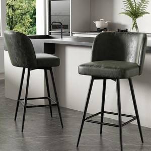 UNISOAR Bar Stools Set of 2, 360°Swivel Modern Counter Height Barstools Armless Kitchen Chair, - 1 of 4