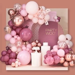 PartyWoo Balloon Garland Kit Dusty Rose Rose Gold Metallic 18 12 10 5 Inch 140 pcs - 1 of 4