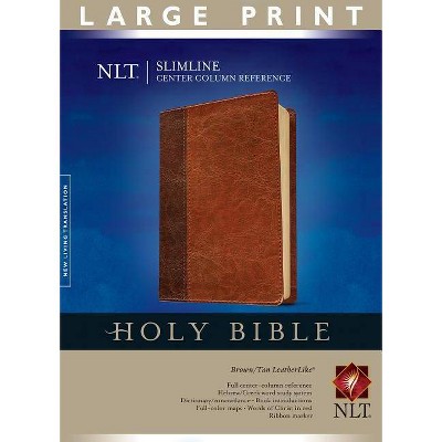  Slimline Center Column Reference Bible-NLT-Large Print - 2nd Edition,Large Print (Leather Bound) 