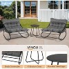 VINGLI Rocking Patio Chairs Set of 2 with Side Table, Heavy Duty 400 LBS Capacity, Padded Outdoor Indoor Rockers, Grey - 2 of 4