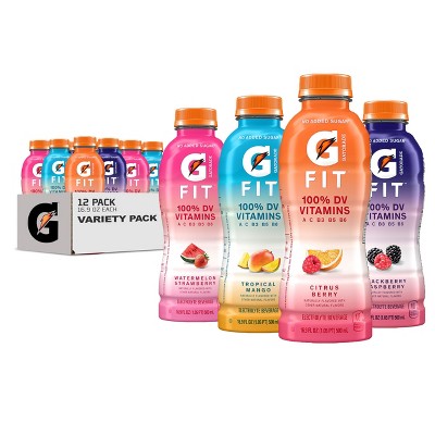 Gatorade Fit Electrolyte Beverage, Variety Pack - 16.9 Oz Bottle (12 Pack)