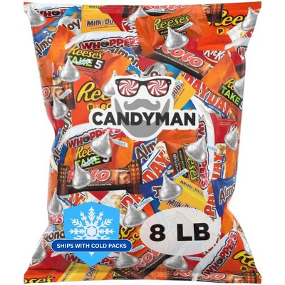 CANDYMAN 8 Pound Gift Box Mix of Chocolate, Individually Wrapped Assorted Bulk Candy Chocolates Variety Pack
