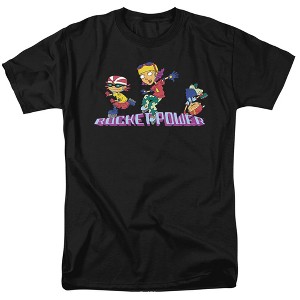 Rocket Power Otto, Reggie And Twister Skate Adult T-Shirt Black - 1 of 4