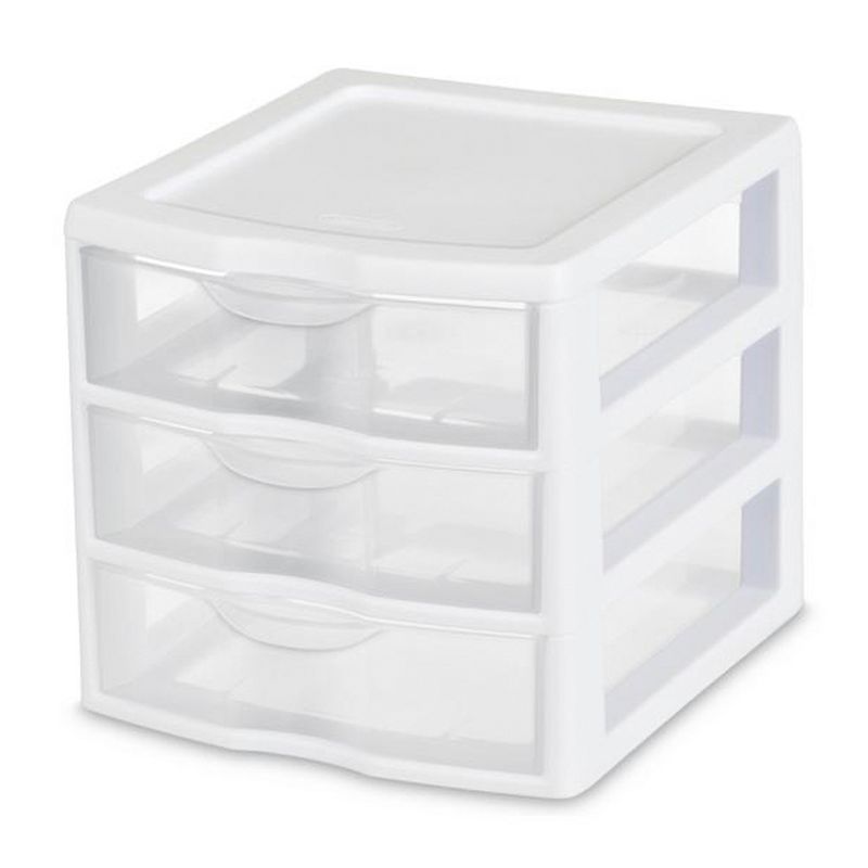 Sterilite Clearview Plastic Multipurpose Small 3 Drawer Desktop Storage Organization Unit for Home, Classrooms, or Office Spaces, 3 of 8