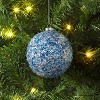 4" Christmas Chunkey Glitter Ball Ornament Dark Blue - Wondershop™ - 2 of 3