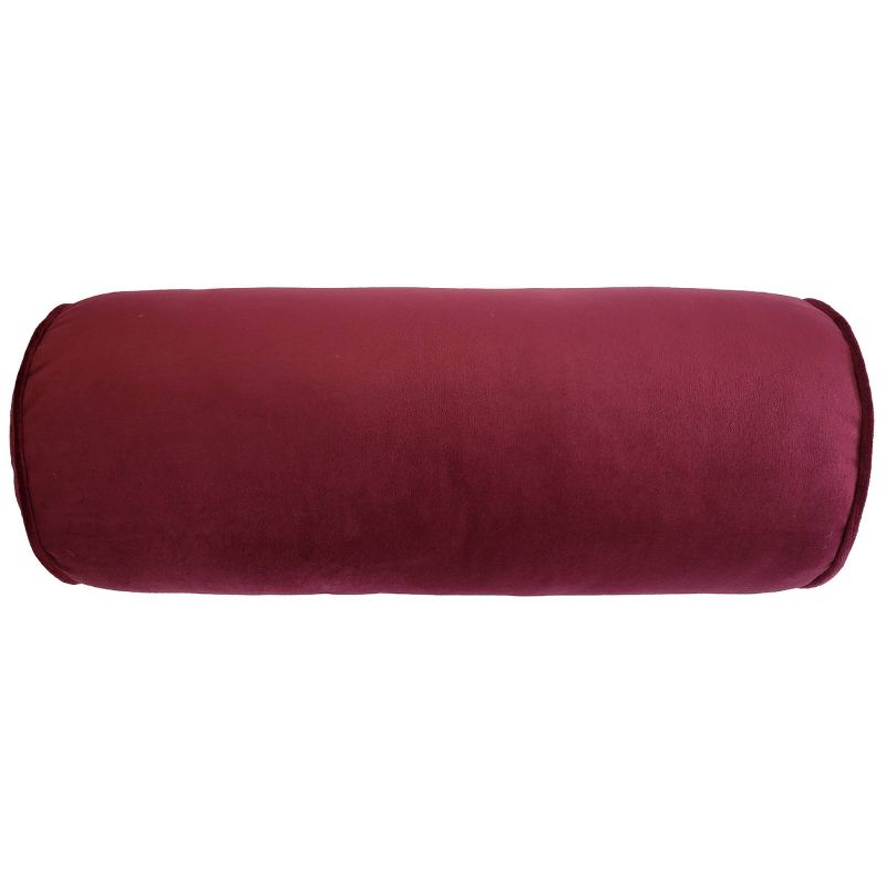 7"x18" Chelsea Luxe Velvet Neckroll with Piping and Button Oblong Throw Pillow - Edie@Home, 3 of 5