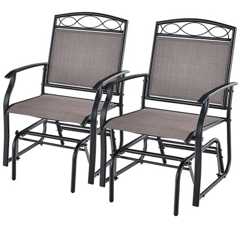 Tangkula Patio Swing Glider Chairs Set of 2 Outdoor Metal Glider Armchairs Garden Poolside - image 1 of 4