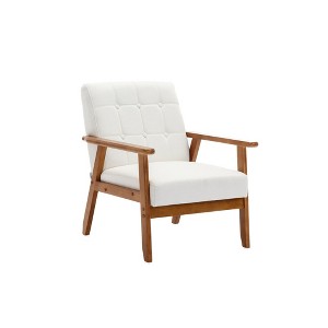 NicBex Velvet Fabric Accent Chair,Upholstered Living Room Chairs with Mid-Height Backrest,Mid-Century Arm Chair,Accent Chairs for Living Room - 1 of 4