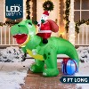 Paaaawaters 6 FT Long Christmas Inflatable Dinosaur Outdoor Decoration, Inflatable Santa Riding Dinosaur - 2 of 4