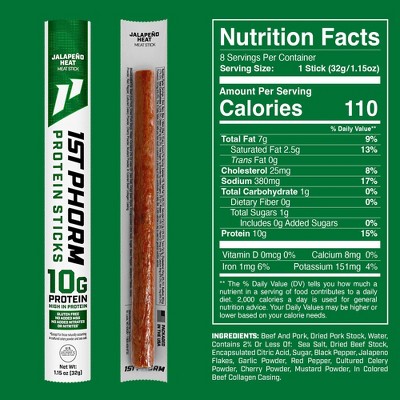 1st Phorm Jalapeno Heat Protein Meat Sticks - 9.2oz/8ct