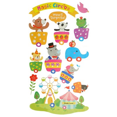 Slickblue Magic Circus Wall Decals – Easy-to-Apply Vinyl Stickers for Home Décor in Living Room & Bedroom 13.4" x 26.8"