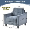 PexFix Velvet Upholstered Single Sofa Chair Sectional Couches Mordern Accent Armchair with Wooden Legs for Living Room Bedroom Office Gray - 2 of 4