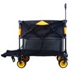 VisioGear large capacity Folding cart with Extended Lower Shelf, Folding Wagon Garden Shopping Beach Cart, Black & Orange, 52.7"*19.7"50.9" - 2 of 4