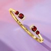 Ross-Simons 5.00 ct. t.w. Garnet and .10 ct. t.w. White Topaz Cuff Bracelet in 18kt Gold Over Sterling - 3 of 4