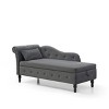 60" Velvet Storage Chaise Lounge - 2-in-1 Tufted Bench with Solid Wood Legs, Nailhead Trim & Pillow, 300lb Capacity for Bedroom/Living Room - 2 of 4