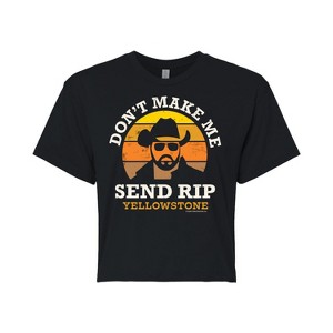 Women's - Yellowstone - Don't Make Me Send Rip Cropped Graphic T-Shirt - 1 of 4