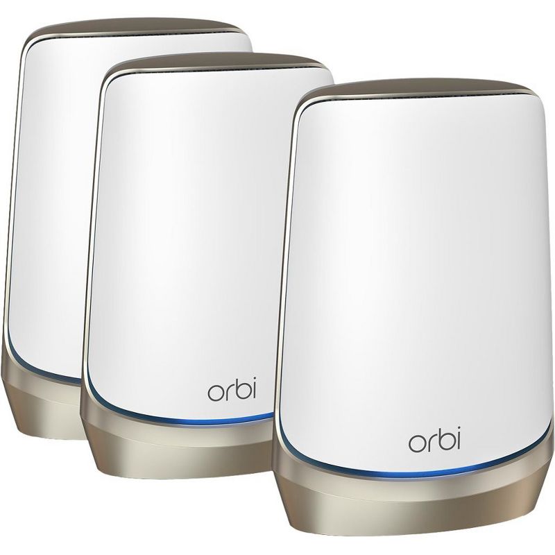 NETGEAR RBKE963-100NAR Orbi 960 Series AXE11000 Quad-Band Mesh Wi-Fi 6E System 3-pack White - Certified Refurbished, 2 of 9