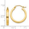 Black Bow Jewelry Polished 14k Yellow Gold 2x3x20mm Square Tube Round Hoop Earrings - 4 of 4