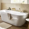 Cobbe Bathroom Tub Faucet Set with 2 Switches, 1 Diverter Knob, 3.74-Inch Wide Waterfall Spout and Hand Shower 5-Hole InstallationBrushed Gold - 2 of 4