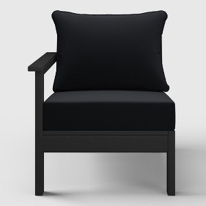 WestinTrends  Avalon Outdoor Patio HDPE Left Arm Facing Sectional Corner Club Chair with Patio Cushions - 1 of 4