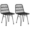 vidaXL Patio Dining Set - 3 Piece Poly Rattan Outfit in Black - Featuring Tempered Glass Tabletop and Comfortable Dining Chair with Backrest - 4 of 4