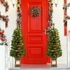 Costway 4 FT Pre-Lit Potted Christmas Tree Artificial Entrance Decor with 3 Lighting Modes - 2 of 4