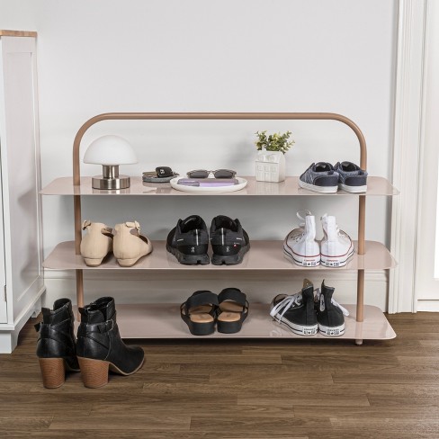 happimess Minimalist 24.5" 9-Pair 3-Tier Iron Thin Flat Plate Shoe Rack - image 1 of 4