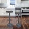 AmeriHome Round Adjustable Height Bar Stools with Wood Seat – Espresso Stain - 3 of 4