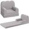 Kids Couch, 2-in-1 Convertible Teddy Fleece Fabric Toddler Sofa Chair, Soft Fold Out Couch Lounger for Kids, Children's Sofa Bed for Playroom - 2 of 4