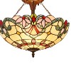 Chloe Lighting Cooper Tiffany-Style 2 Light Victorian Semi-Flush Ceiling Fixture 16" Shade - 2 of 3