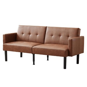Double Sofa Bed, 3-Position Adjustable Recliner Sofa,Off-The-Floor Design for Easy Cleaning,Modern Folding Sofa for Living Room, Apartment, Office - 1 of 4