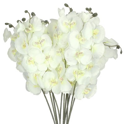 REGALWOVEN Real Touch Decor Artificial Phalaenopsis Flowers 26.4" 12 Pcs