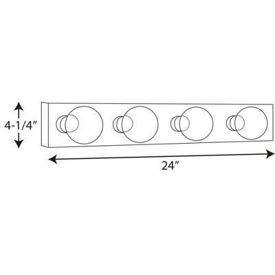 Broadway 24" Polished Chrome Four-Light Bath Vanity Fixture