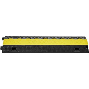 VEVOR 5 PCs Cable Protector Ramp, 2 Channel, 22000 lbs/axle Capacity Heavy Duty TPU Wire Cover Ramp Hose Protector Ramp Driveway, Traffic Speed Bump - 1 of 4