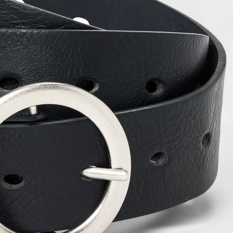 Women's Leather Belt - Ava & Viv™ Black, 3 of 4