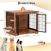 Dog Cage with 360° Rotating Feeder, 37.2-inch Wooden Indoor Kennel with 2 Doors, Anti-Bite and Anti-Escape, Suitable for Small and Medium Dogs - 2 of 4